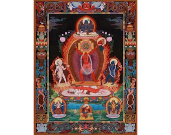 Original Hand-Painted Fierce Wisdom of Chinnamasta Thangka | Headless Yogini | Form of Vajrayogini | Traditional Paubha Style Painting