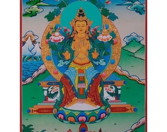 チベットの弥勒仏タンカ: 仏教瞑想画 (68 x 53 cm) - Etsy 日本