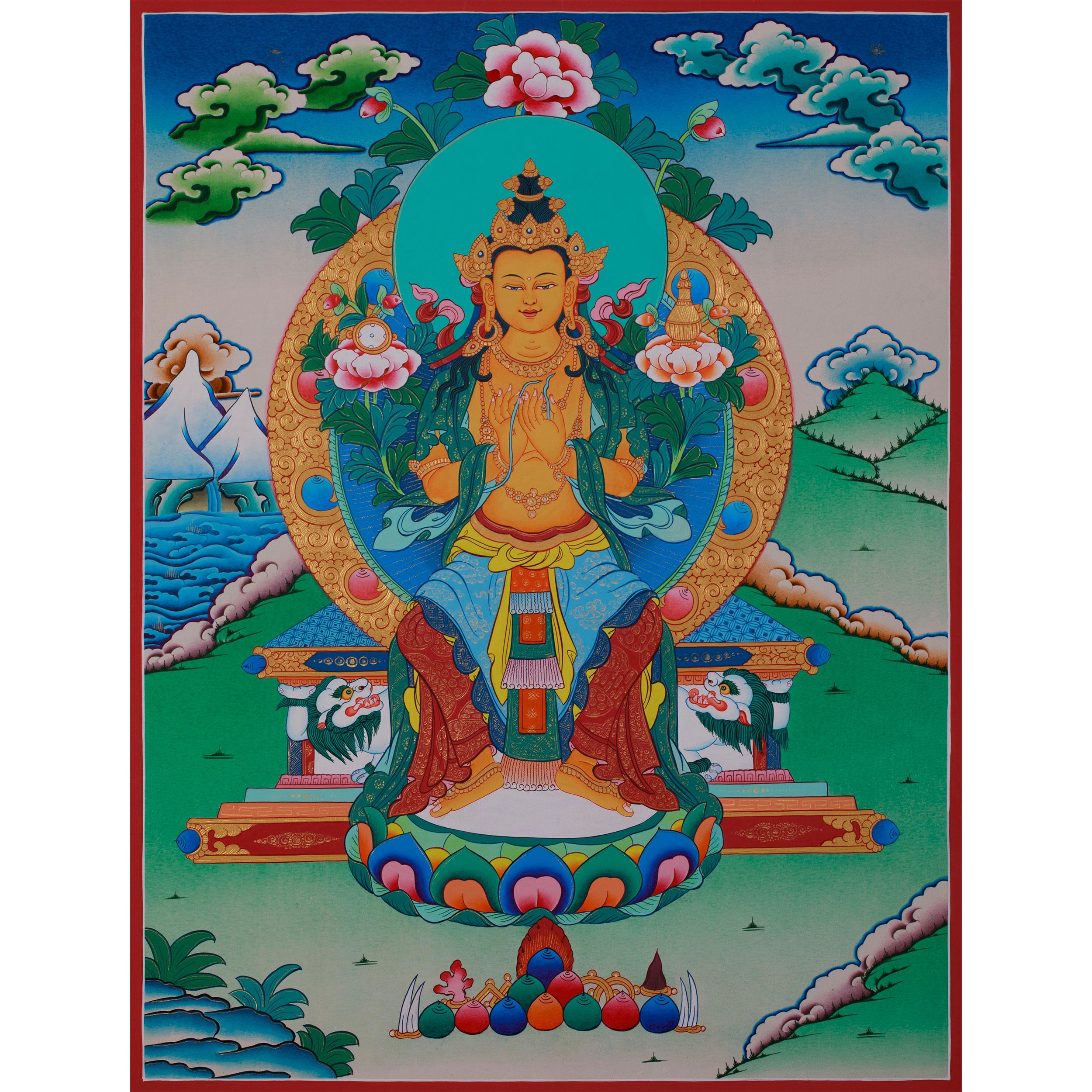 Hand-painted Maitreya Buddha Art | Symbol of Future Enlightenment
