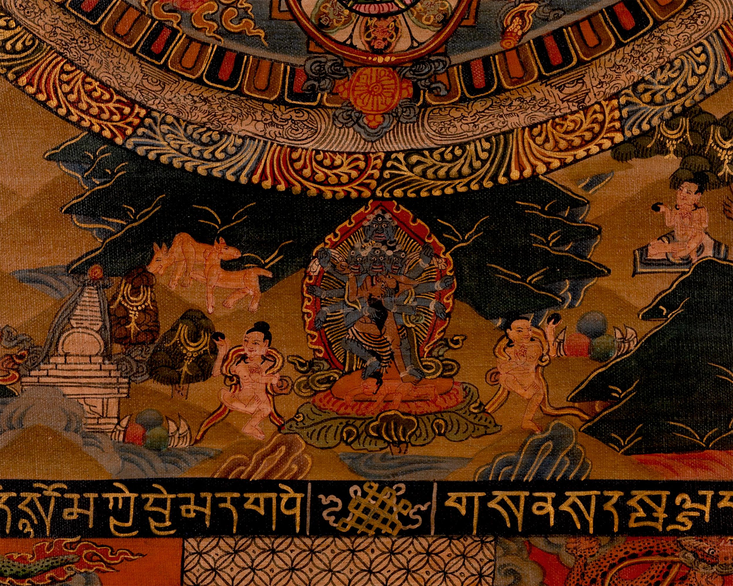 チベット曼荼羅タンカ絵画、仏教壁画、瞑想用装飾 - Etsy 日本