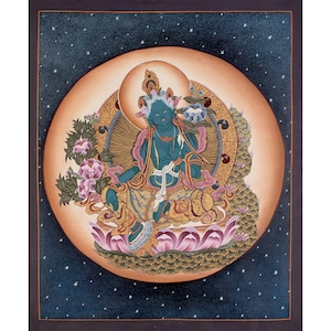 Green Tara, Manjushree, Chengrezig, Namgyalma, Shakyamuni Buddha And White Tara Thangka | Original Hand-Painted Tibetan Thangka Art