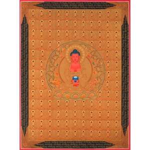 Buddha Thangka Print | 108 Buddha Digital Print | Tibetan Traditional Painting | Religious Buddhist Artifacts | Wall Hanging | Buddhist Gift