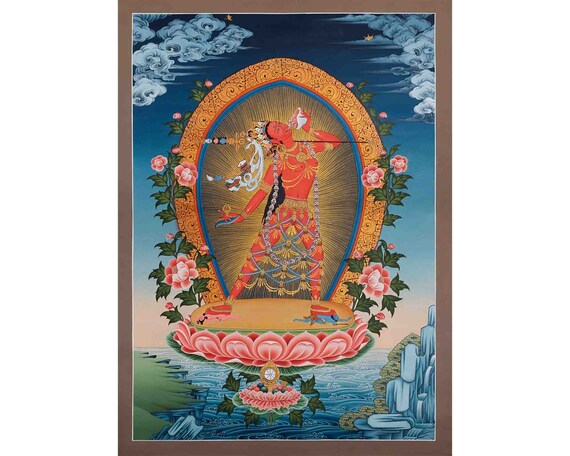 Gandhanra Vajrayogini Thangka, Naro Khechara - Tapiz de Buda estampado en caliente