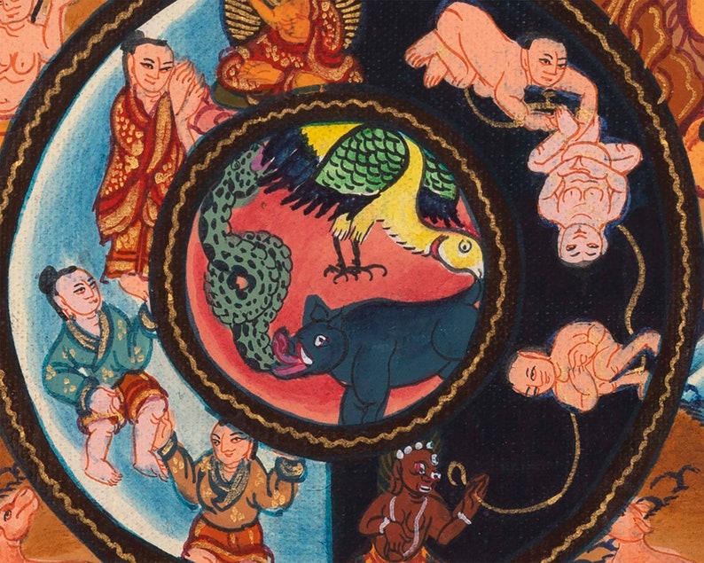 Wheel of Life Samsara Nirvana Original Hand-painted Buddhist - Etsy