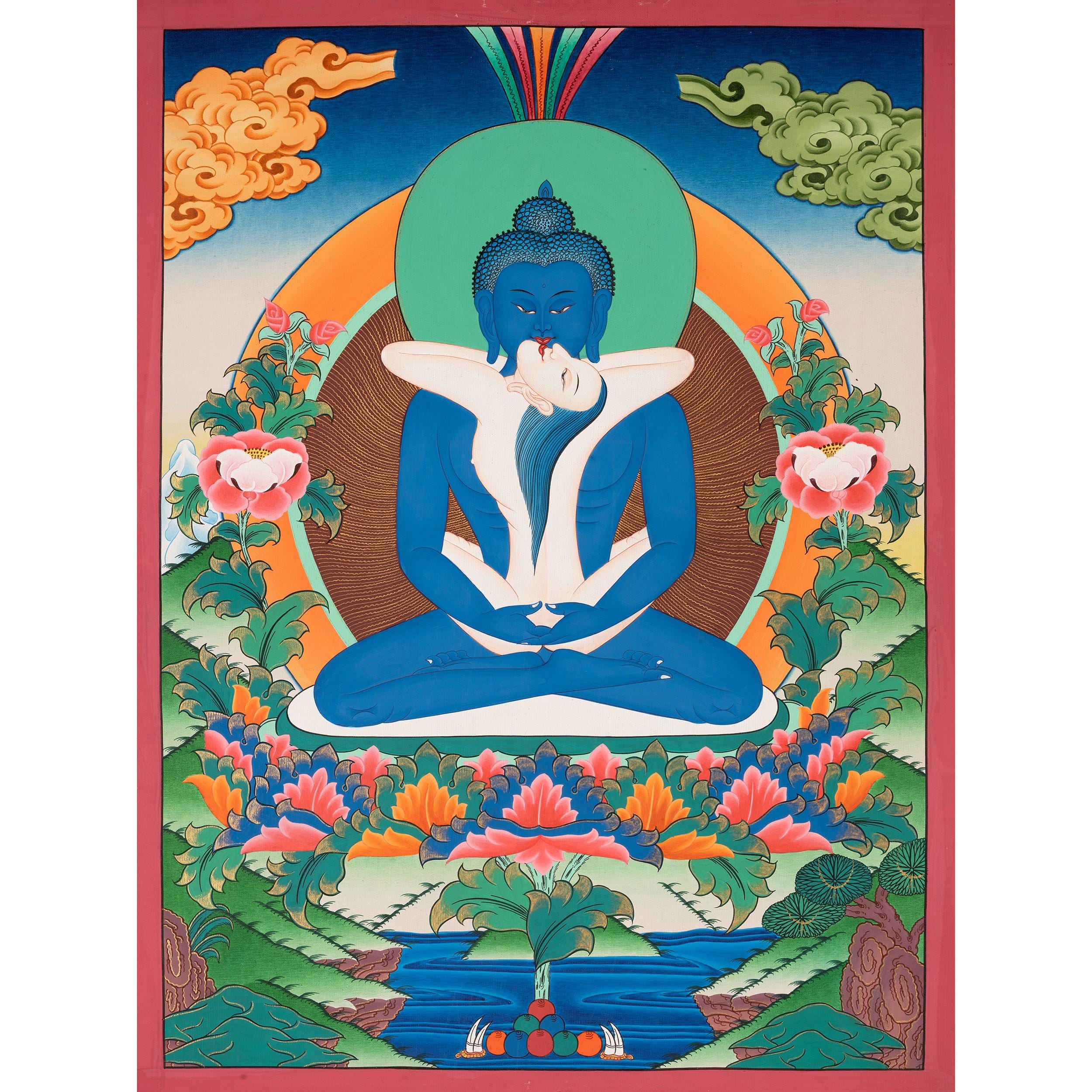 Samantabhadra Yab Yum Buddha Thangka | Wall Hanging | Yoga