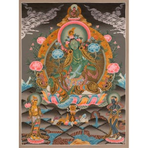 Traditional Green Tara Painting | Mother of Liberation | Swift Protector | Buddhist Goddess of Compassion | Home Decor | Meditation Altar