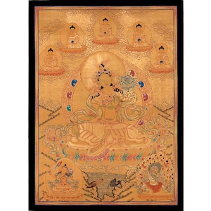 Full Gold Style Green Tara Thangka |Original Hand Painted Tibetan Buddhist Wall Hanging Healing Art | Meditation And Yoga | Zen Buddhism