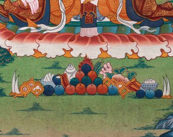 ヴィンテージホワイトターラタンカアート | オリジナル手描きチベット