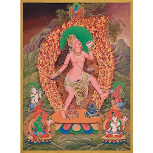 Hand-Painted Vajrayogini Painting | Dakini Thangka |Goddess Of Yoga Tantra |Traditional Artwork |Perfect for Meditation and Spiritual Growth