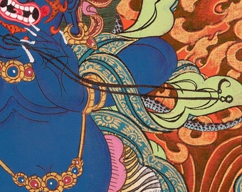 錦織りのヴァジュラパニタンカ：仏教瞑想アート、24Kゴールド - Etsy 日本