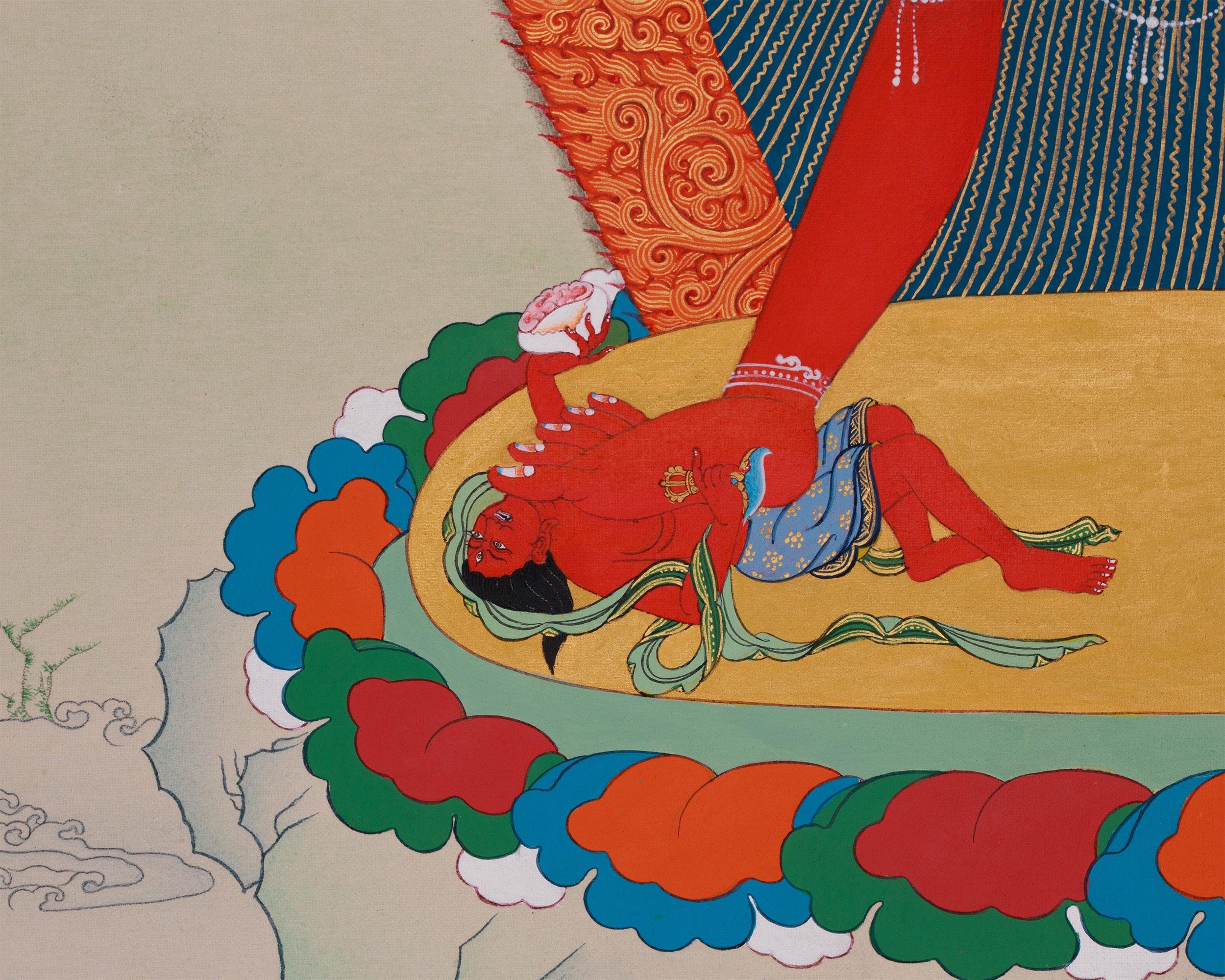 赤いダキニ・ヴァジュラヨーギニ・タンカ | 伝統的なチベット仏教美術