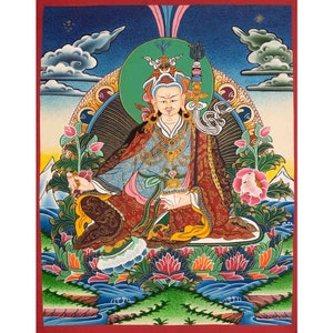Guru Rinpoche Thangka Painting | Padmasambhava Thangka | Zen Buddhism | Vajrayana Buddhist Arts | Lotus Born Master | Monastery Buddhist