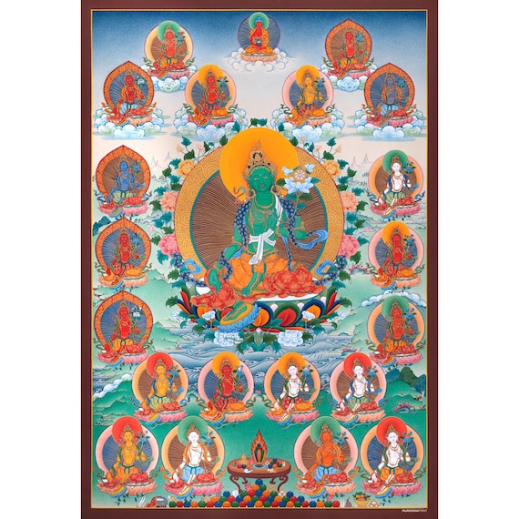 A Tibetan Thangka of Green Tara, 19th Century