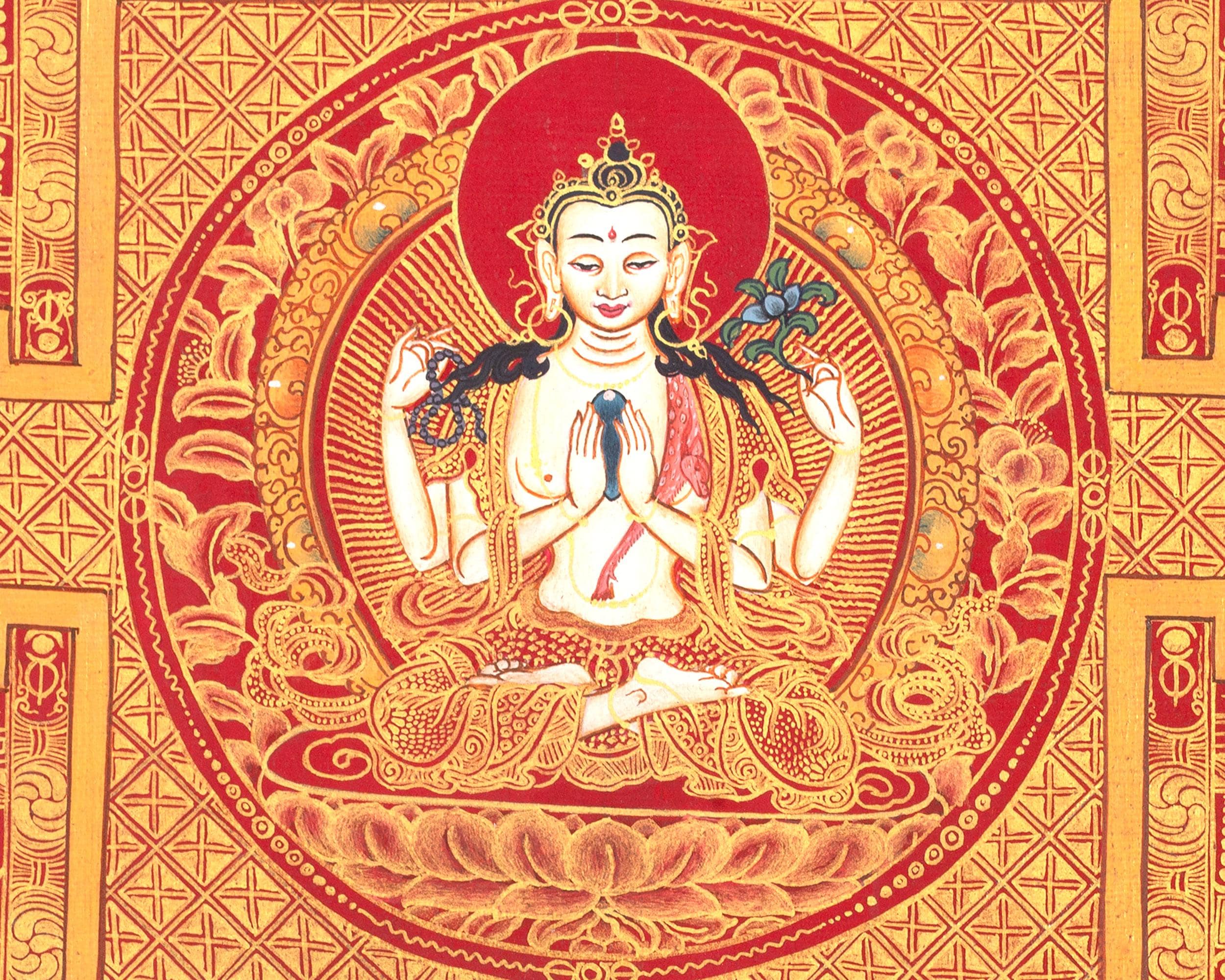 【画像追加・底値】チベタンラグ 蓮華マンダラ 長方形 値下】チベタンラグ 蓮華マンダラ 長方形