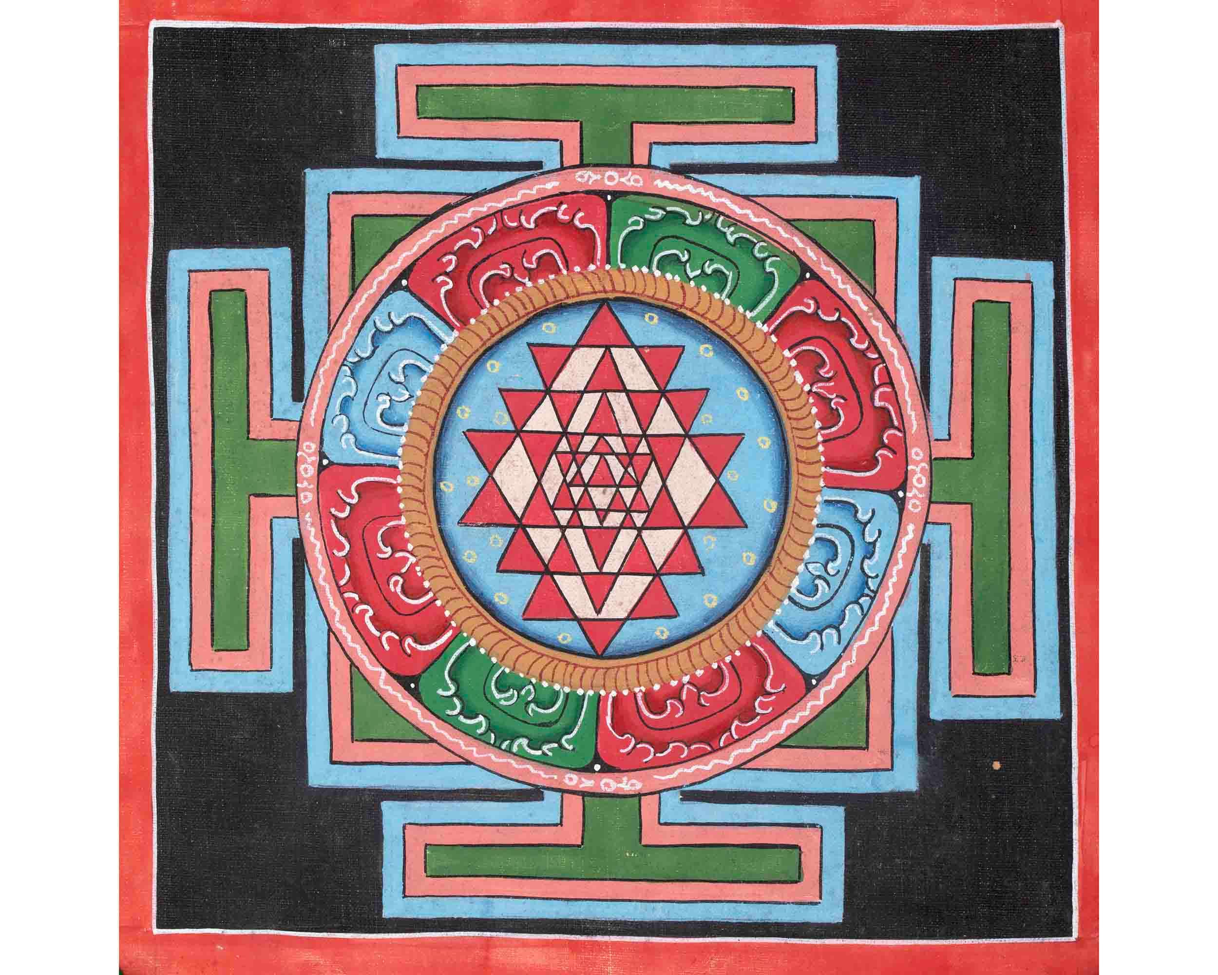 Shree Yantra Mandala | Tibetan Thangka Painting | Tibetan Studio