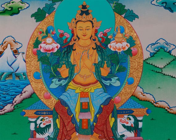 Hand-painted Maitreya Buddha Art | Symbol of Future Enlightenment