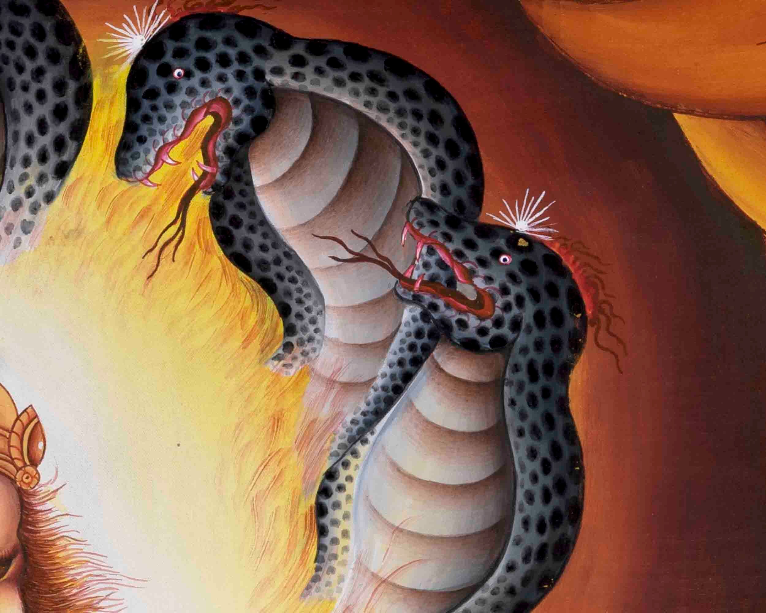 ナラシンハ・タンカ | オリジナル手描きアートワーク | ヒンドゥー教の神 | 永遠の愛と優しさのために | 瞑想とヨガのためのアート絵画 -  Etsy 日本