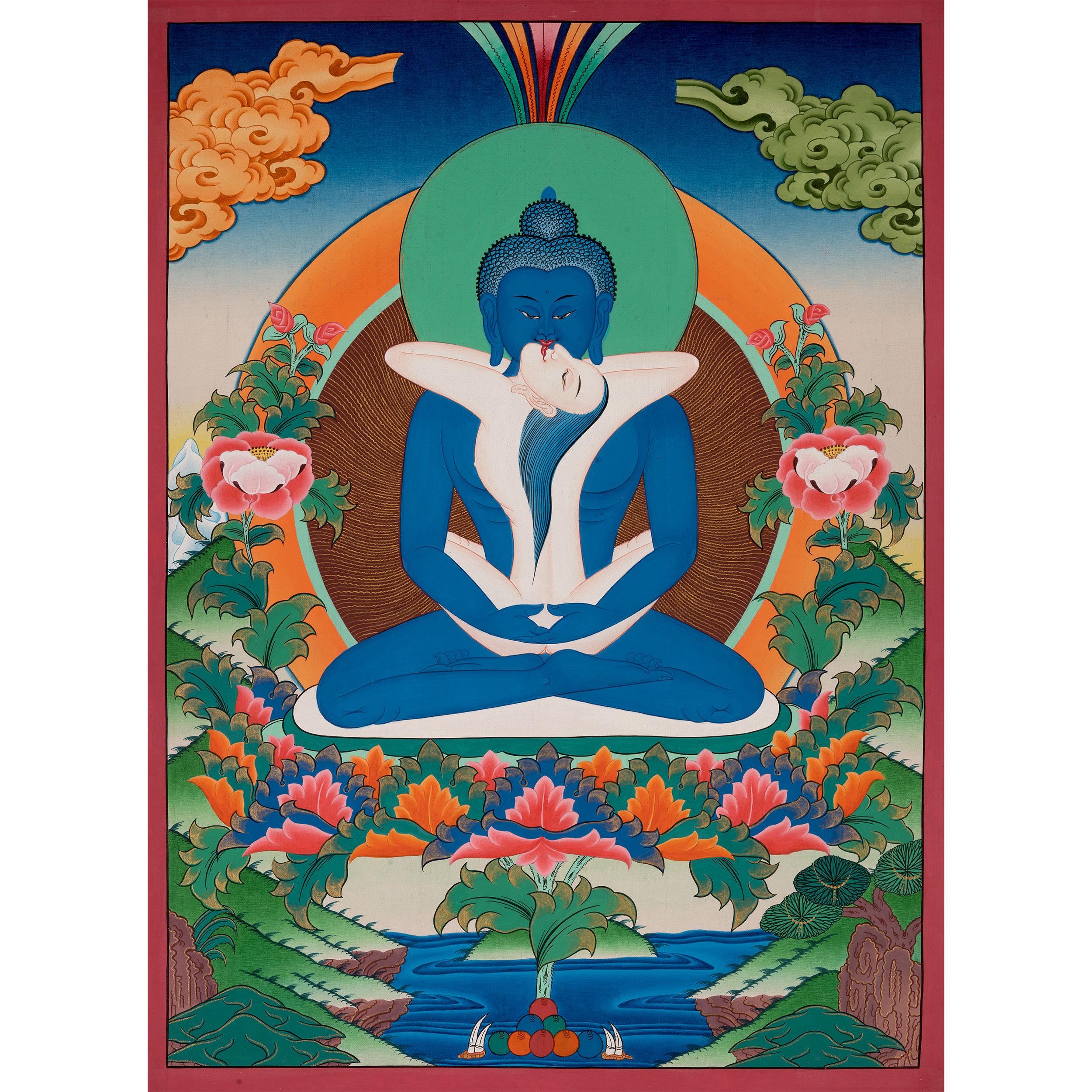 サマンタバドラ ヤブヤム ブッダ タンカ |仏陀シャクティ チベット