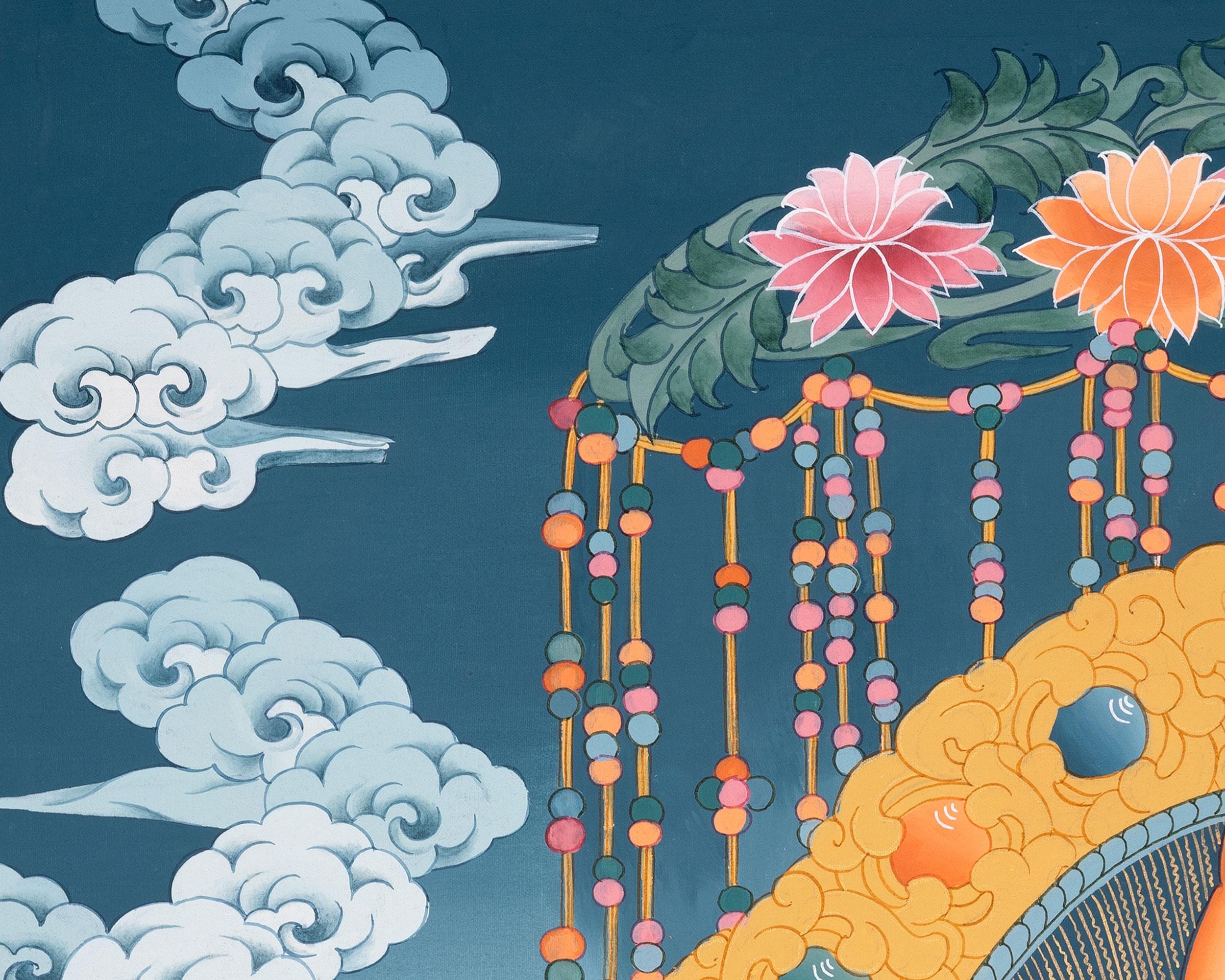 千手観音菩薩タンカ｜観音菩薩｜手描きチベット仏教美術｜慈悲の神