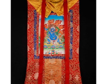 Vajrapani Thangka | Hand-Painted Protector of Buddha | Bodhisattva of Power, Strength & Wisdom | Tibetan Buddhist Sacred Art | Home Decor