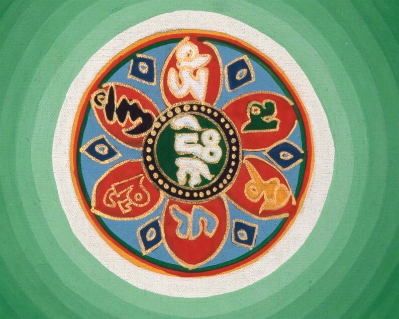 Om Mani Padme Hum Mantra Mandala Wall Hanging Decoration for Etsy