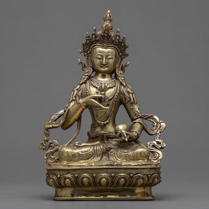 Vajrasattva Statue | Dorje Sempa | Old Decor Statue | Himalayan Buddhist Altar Supplies | Architectural Miniature Statue for Ritual Space