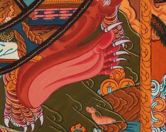タンカペイント　ニルバーナへの道 Wheel of Life Samsara Nirvana Original Hand-painted Buddhist