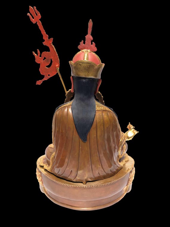 パドマサンバヴァ チベット彫刻 | 修道院品質の仏像 | 金箔仕上げ、火