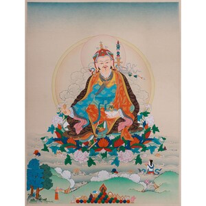 Thanka of Guru Rinpoche, The Second Buddha | Precious Master | Guru Padmasambhava Art | Spiritual Art | Karma Gadri Style | Tibetan Buddhism