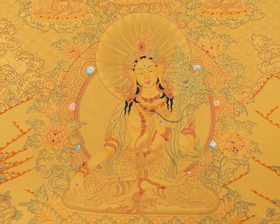 ホワイトターラ　タンカペイント ホワイトターラ タンカペイント