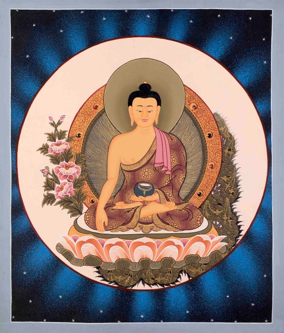 Six Deity Thangka | Green Tara, Manjushri, Chenrezig, Namgyalma | Shakyamuni Buddha, White Tara | Tibetan Buddhism | Meditation Wall Art