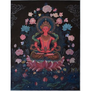 Buddha Amitayus Thangka Print | Digital Printing | Newari Thangka Art | Paubha Art | Himalayan Treasure | Gift For Buddhist | Wall Decors
