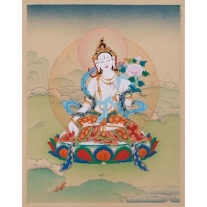 Handmade Sita Tara Thangka Painting: 24K Gold, Karma Gadri Art