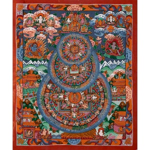 仏陀曼荼羅タンカ｜仏教壁画｜神聖なチベット美術｜瞑想曼荼羅