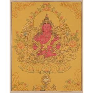 Amitayus Buddha Thangka Painting | Traditional Buddhist Arts | Tibetan Wall Hanging | Peace and Prosperity | Religious and Spiritual Gifts