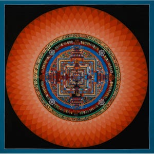 Kalachakra Mandala Thangka | Thangka Painting Nepal  | Wheel Of Time | Buddhist Art | Wall Hanging Yoga Meditation Canvas Art | Buddhist Art