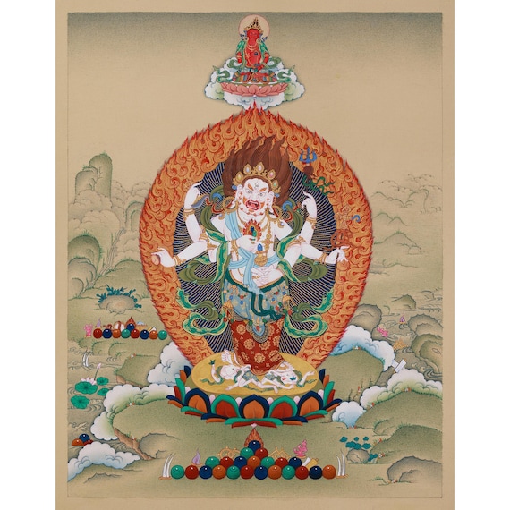 仏教の神、白マハーカーラ | 富と精神的な豊かさの守護神 | 金剛乗仏教