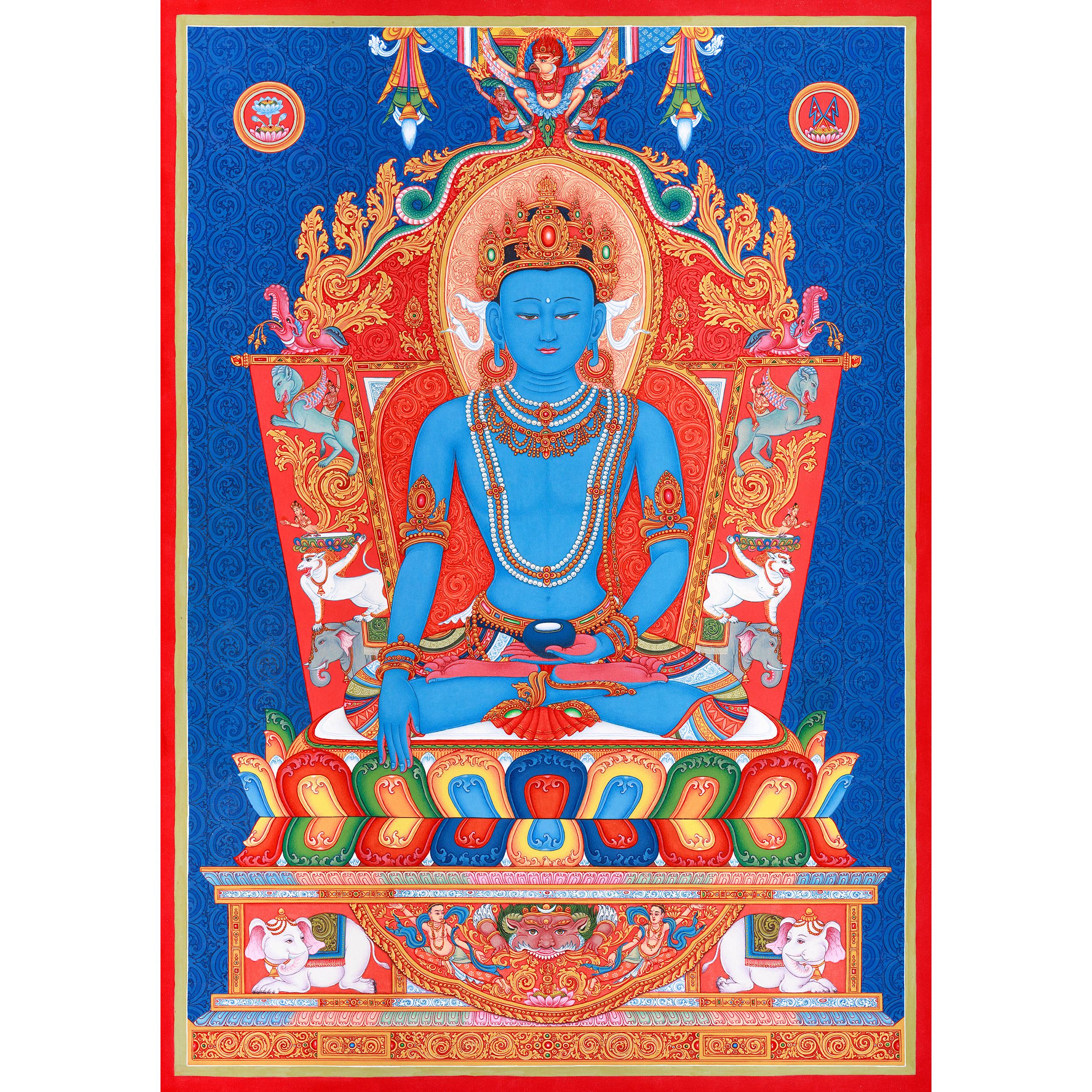 Blue Buddha Akshobhya Thangka Print: Sacred Buddhist Art - Etsy