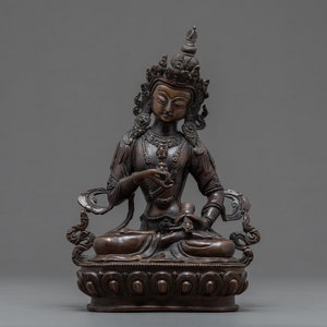 Vajrasattva Statue | Vintage Tibetan Dorje Sempa Miniature | Hand-Carved Buddhist Sculpture | Himalayan Buddha Artwork | Spiritual Gift Idea