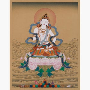 Sacred Vajrasattva, Purification Buddha Thangka | Tibetan Buddha of Purification | Healing and Karma Cleansing | Spiritual Transformation
