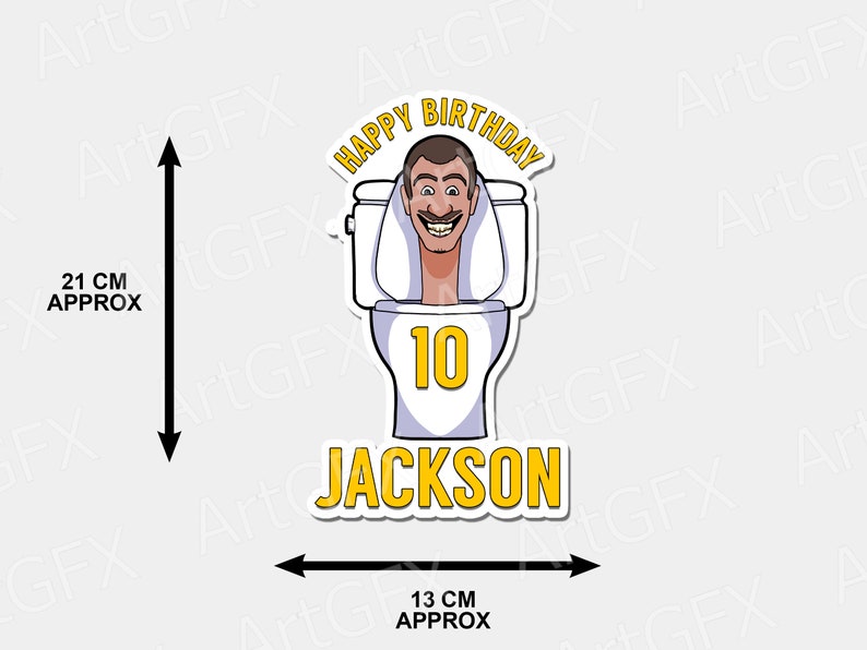 Skibidi Toilet Birthday Party Cake Topper Kids Party Etsy Australia