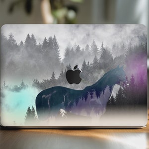 Horse macbook skin air 13 sticker forest fog aesthetic 16 cover nature vinyl decal 2021 M1 retina 15 apple mac book pro 2024 14 inch A2179 &quot;