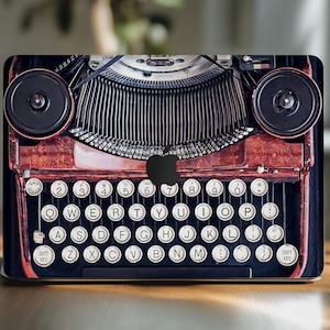Typewriter macbook pro 15 decal retro macbook cover M1 Max retina 13 mac air M3 skin macbook 16 inch skin 2021 14 M4 M2 vintage vinyl 2023