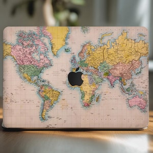 Mapa del mundo Pegatinas para MacBook 15 Diseños para portátiles de viaje Mac Book Air 13 Skin Calcomanía vintage 2021 Pro 16 2024 M4 M2 M1 Neutral 14 pulgadas M3 12