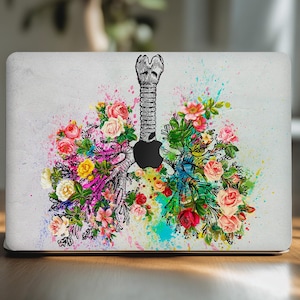 Flowering lungs skin macbook air 13 watercolor laptop art mac book pro 15 cover m4 16 inch M1 2020 2022 decal vinyl 14 12 aesthetic doctor &quot;