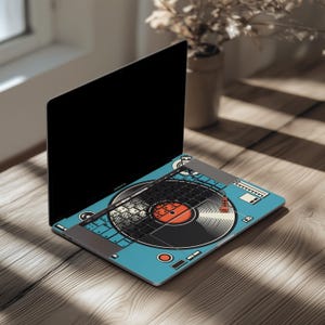 Vinyl player MacBook pro 16 inch cover Retro print mac book 2025 14 air 13 skin M1 M2 M3 15 M4 Max 2021 decal 2024 cool dj deck graphic gift image 5