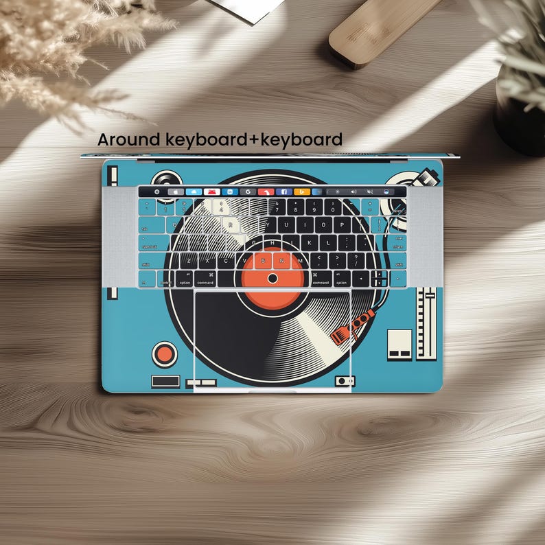 Vinyl player MacBook pro 16 inch cover Retro print mac book 2025 14 air 13 skin M1 M2 M3 15 M4 Max 2021 decal 2024 cool dj deck graphic gift image 9