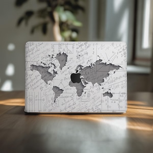 Fysieke formules mac pro 16 inch wereldkaart skin mac book air 15 creatieve sticker M2 M3 M4 13 cover macbook vinyl sticker 2024 Pro 14 patroon