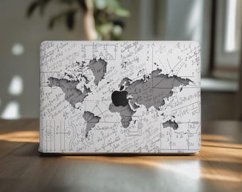 Fórmulas físicas para Mac Pro de 16 pulgadas, diseño de mapa del mundo para MacBook Air de 15 pulgadas, calcomanía creativa M2, M3, M4 de 13 pulgadas, funda de vinilo para MacBook Pro de 14 pulgadas (2024)