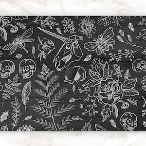 Cute floral print macbook air 13 skin black cover macbook apple macbook pro 16 15 inch animal skull 2020 vinyl decal 12 sticker 2021 14 M1 "